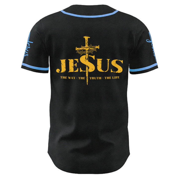Christianartworkshop Jesus Cross Nail and Crown of Thorns Baseball Jersey - image 45