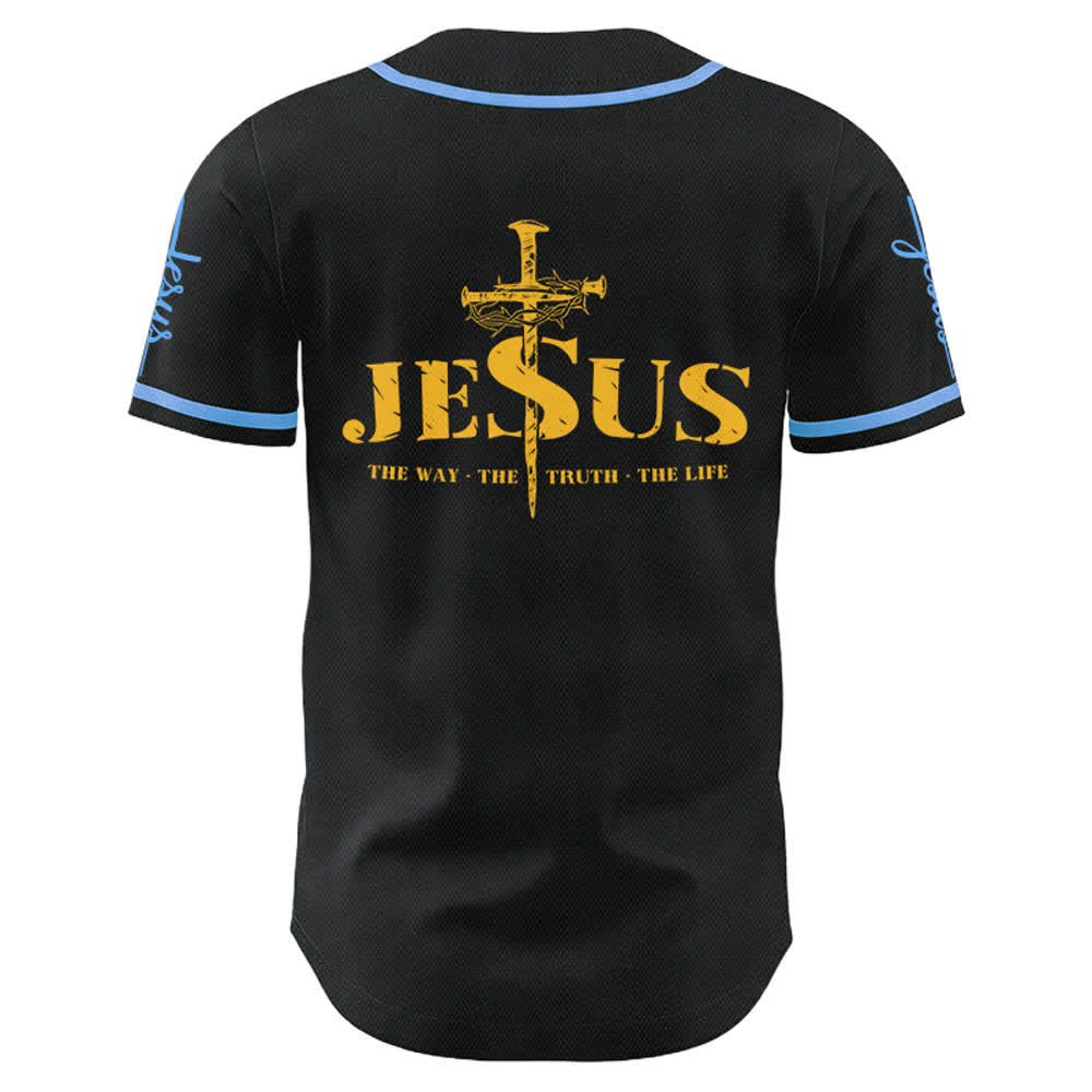 Christianartworkshop Jesus Cross Nail and Crown of Thorns Baseball Jersey - image 53