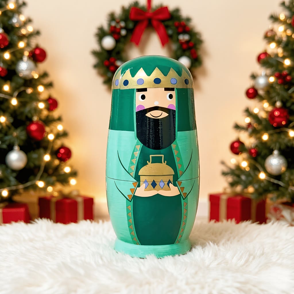 Christianartworkshop Nativity Scene Wooden Nesting Dolls: A Whimsical Retelling of The Holy Night - image 7