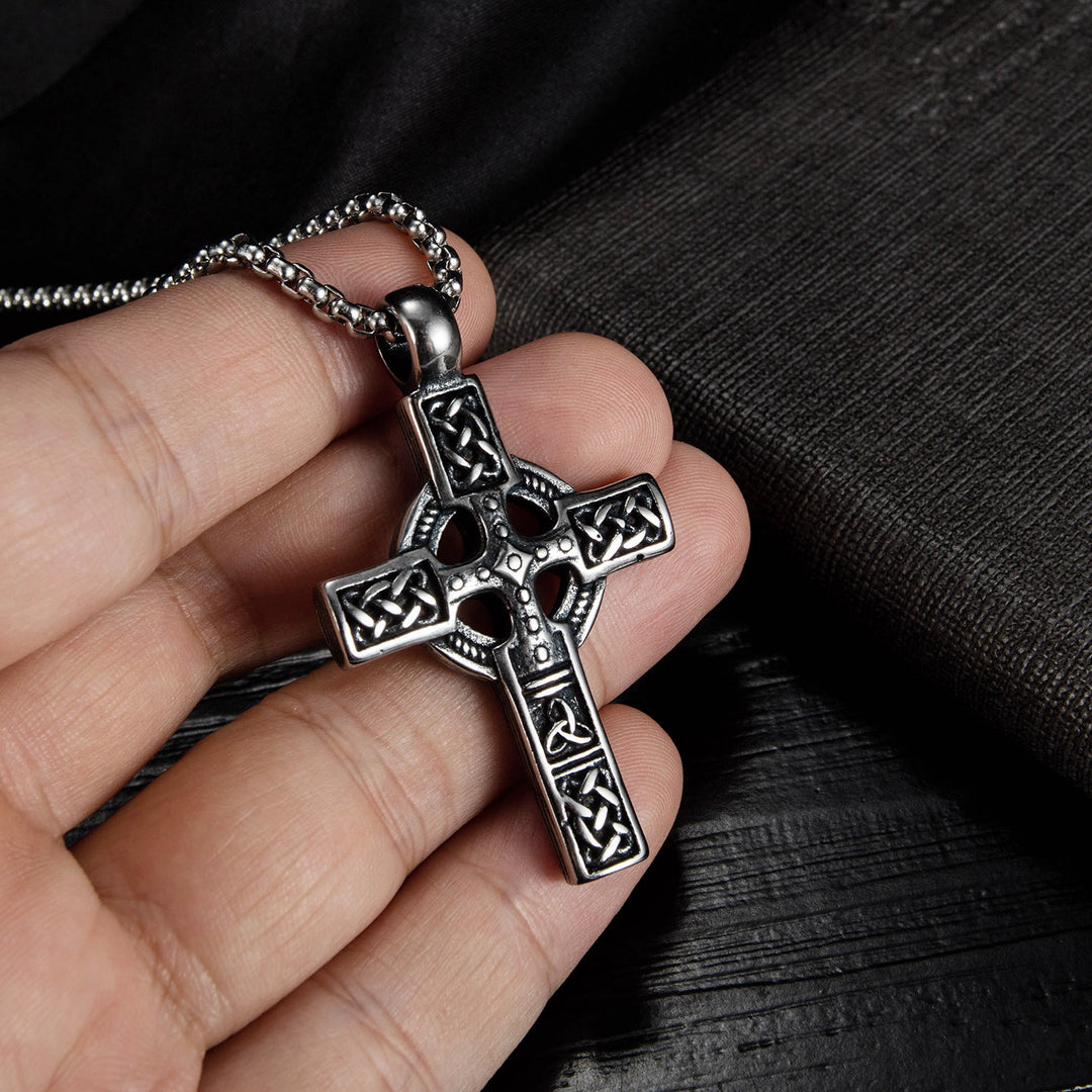 Christianartworkshop Vintage Celtic Knot Cross Pendant Necklace: Emblem of Enduring Gentle Shelter - Cross - image 0