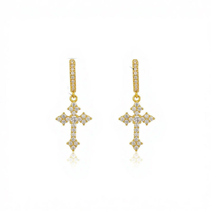 Christianartworkshop Sparkling Stone-Clustered Cross Charm Earrings: Token of Sacred Redemptive Love - image 5