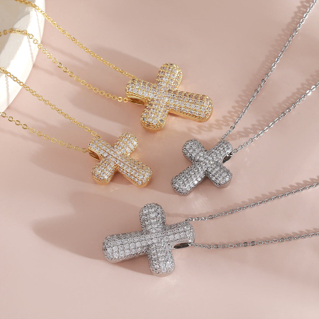 FREE Today: Sparkling Rounded-Tip Cross Necklace with Pavé Stones: Token of Sacred Redemptive Grace - image 2