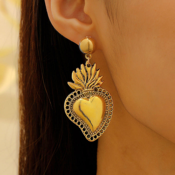 Christianartworkshop Layerable Sacred Heart Drop Earring Collection: Whisper of Heavenly Warm Grace - Earrings-A - image 6