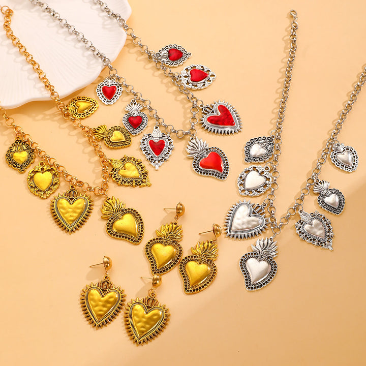 Christianartworkshop Layerable Sacred Heart Drop Earring Collection: Whisper of Heavenly Warm Grace - image 2