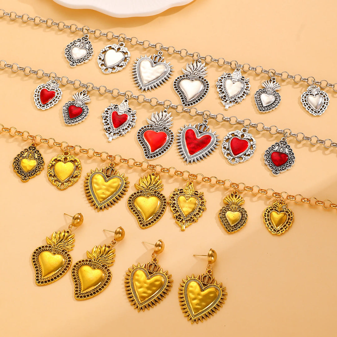 Christianartworkshop Layerable Sacred Heart Drop Earring Collection: Whisper of Heavenly Warm Grace - image 0