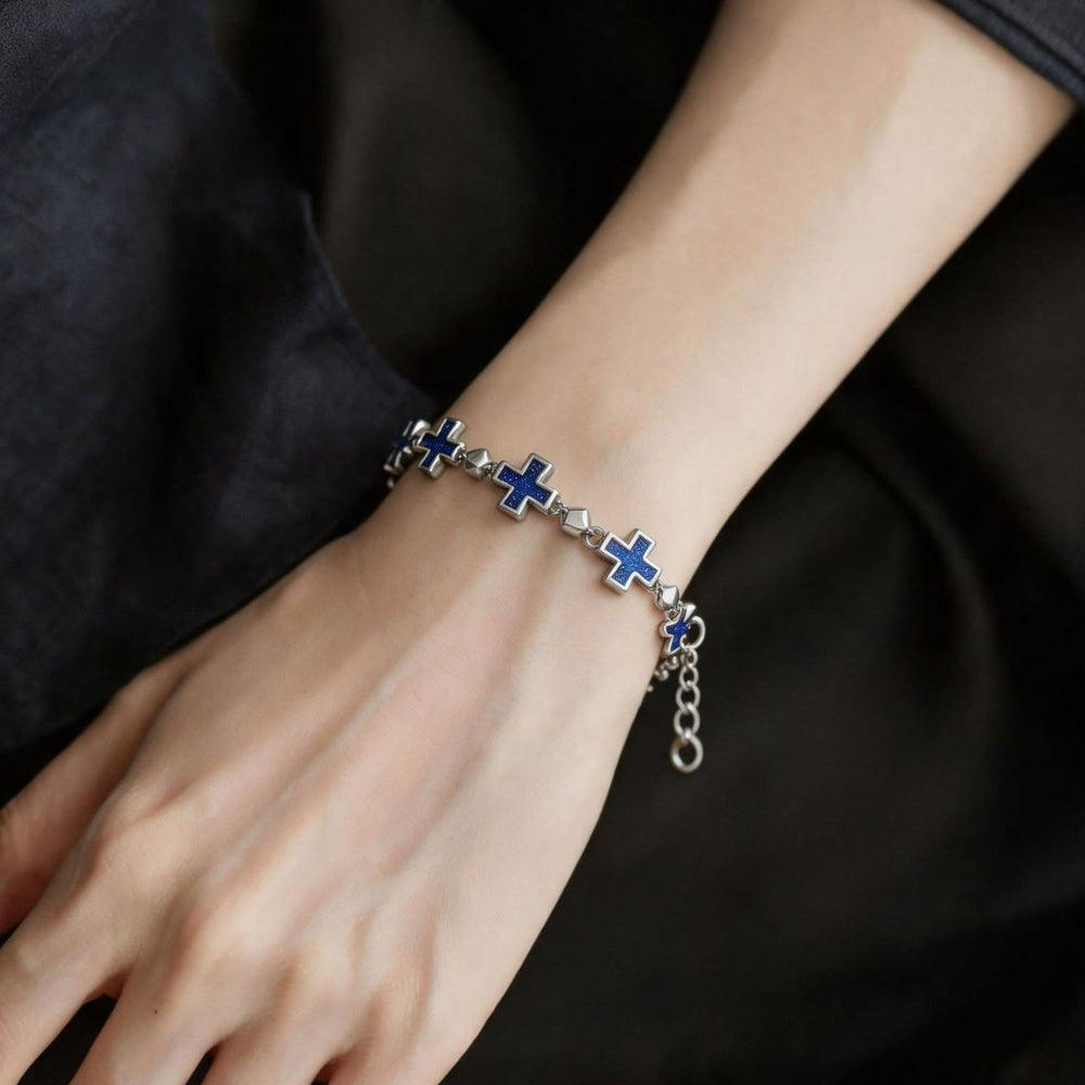 Christianartworkshop Sleek Sequential Cross Wrist Bracelet: Token of Steadfast Sacred Shelter - image 1