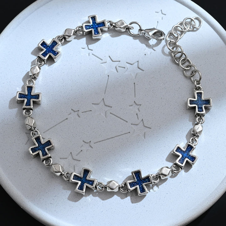 Christianartworkshop Sleek Sequential Cross Wrist Bracelet: Token of Steadfast Sacred Shelter - Cross - image 0