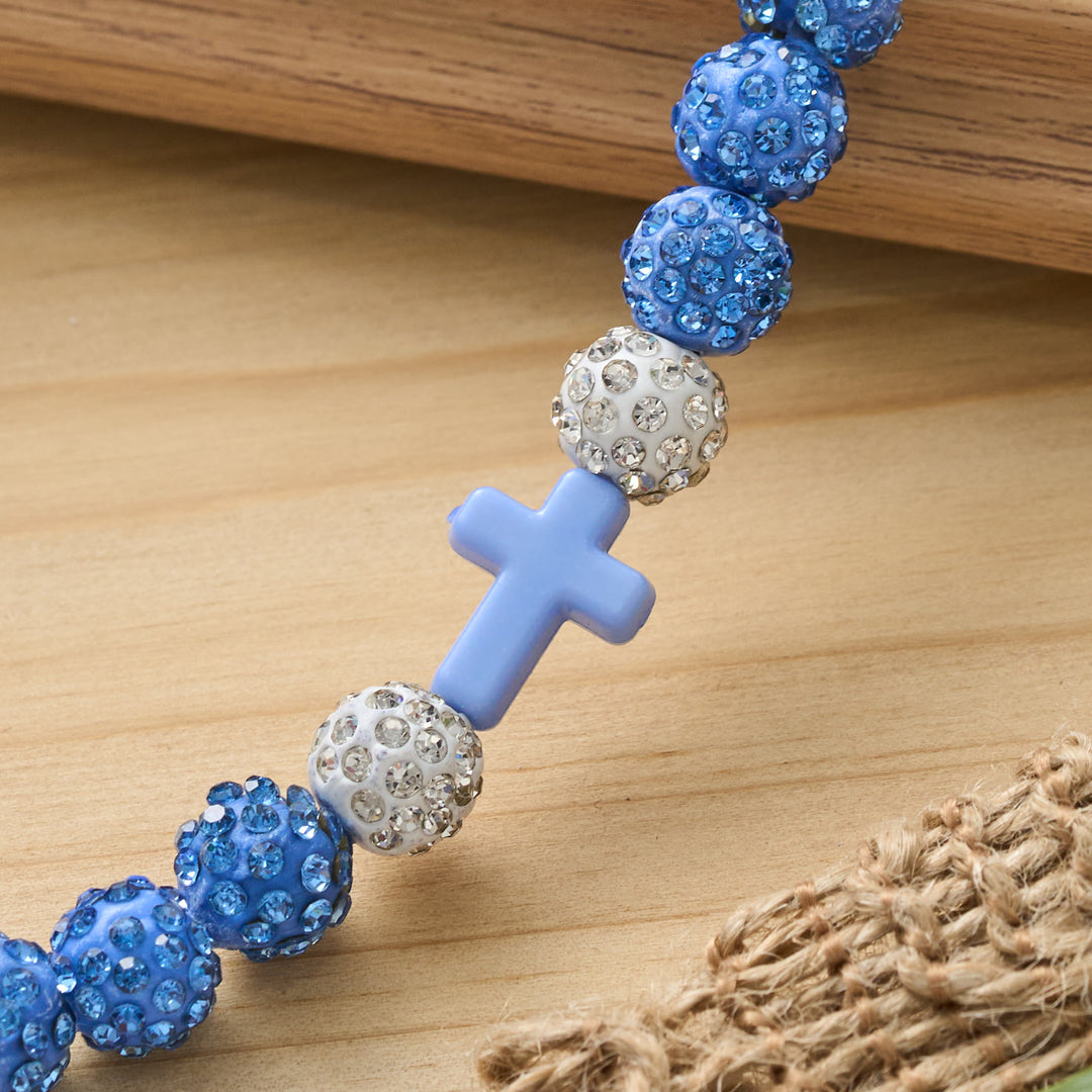 Christianartworkshop All-Day Wear Shimmer Crystal Cross Bracelet: Symbol of Steady Sacred Light - image 25