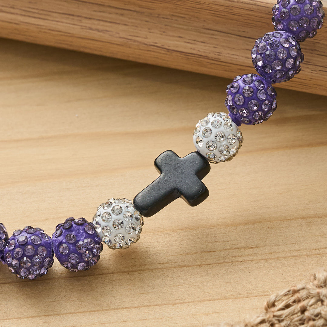 Christianartworkshop All-Day Wear Shimmer Crystal Cross Bracelet: Symbol of Steady Sacred Light - image 29