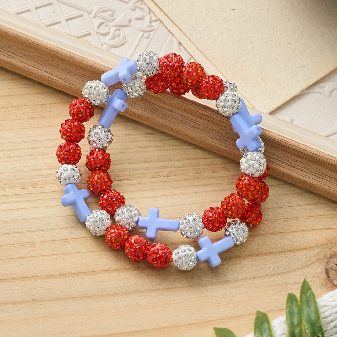 Christianartworkshop All-Day Wear Shimmer Crystal Cross Bracelet: Symbol of Steady Sacred Light - image 7