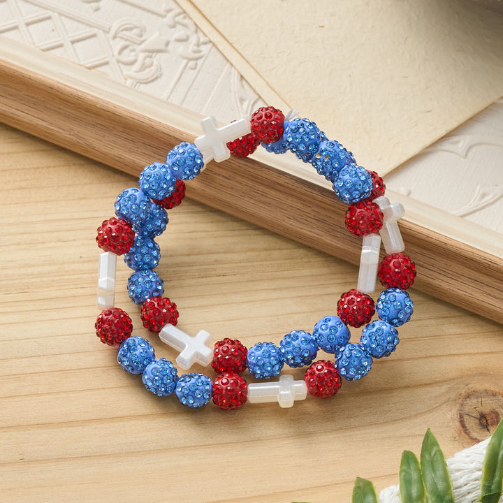 Christianartworkshop All-Day Wear Shimmer Crystal Cross Bracelet: Symbol of Steady Sacred Light - image 3