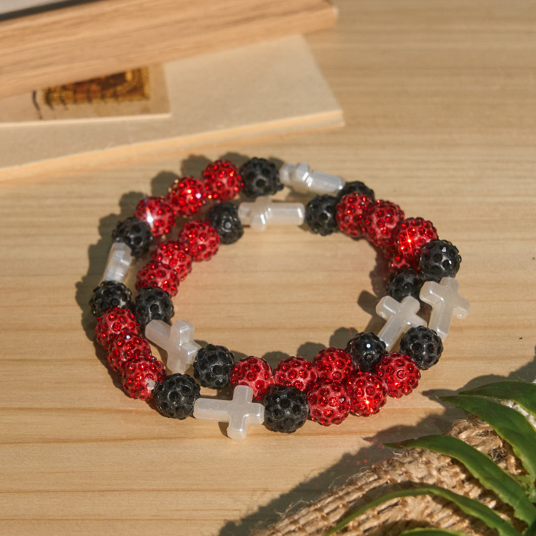 Christianartworkshop All-Day Wear Shimmer Crystal Cross Bracelet: Symbol of Steady Sacred Light - C - image 10
