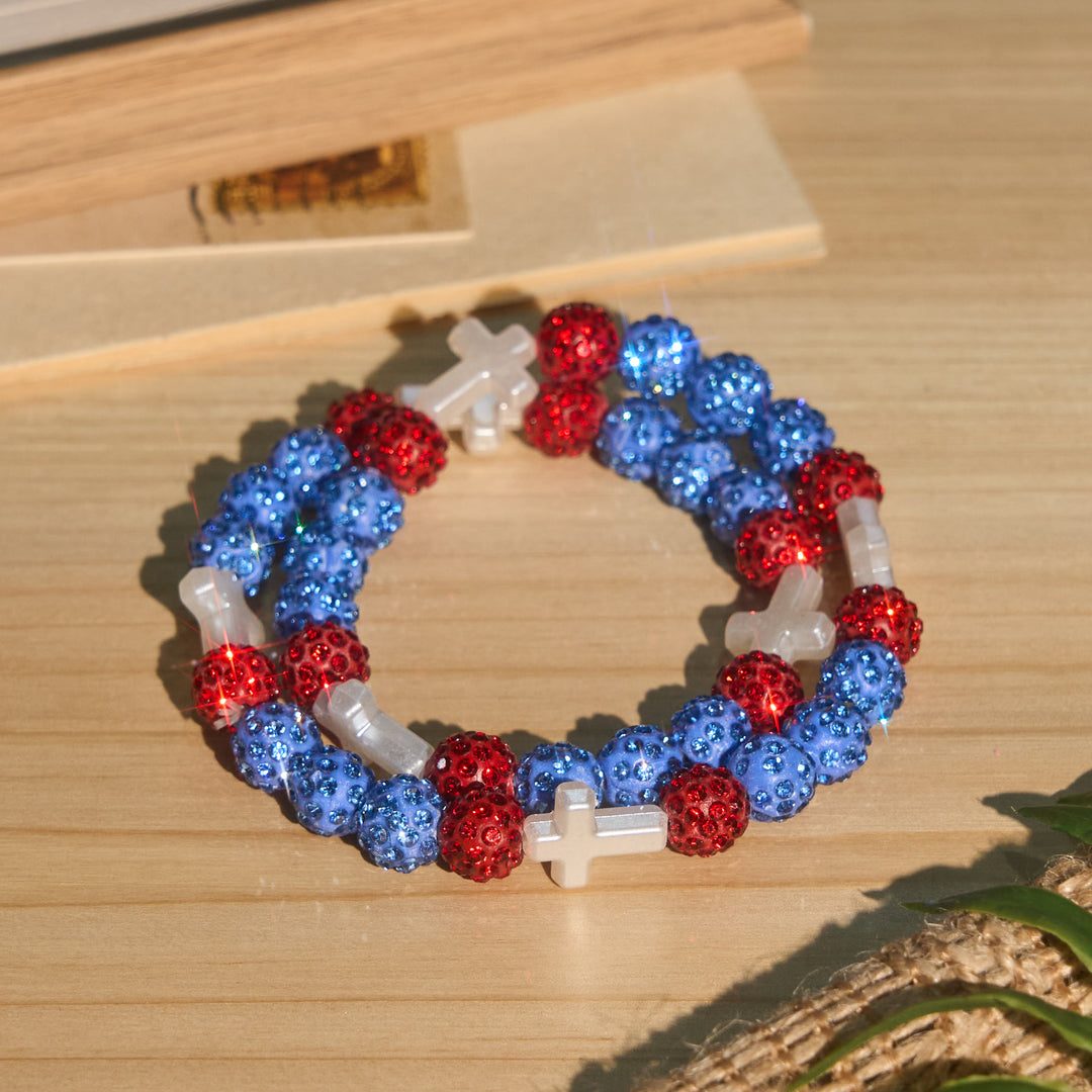 Christianartworkshop All-Day Wear Shimmer Crystal Cross Bracelet: Symbol of Steady Sacred Light - A - image 0