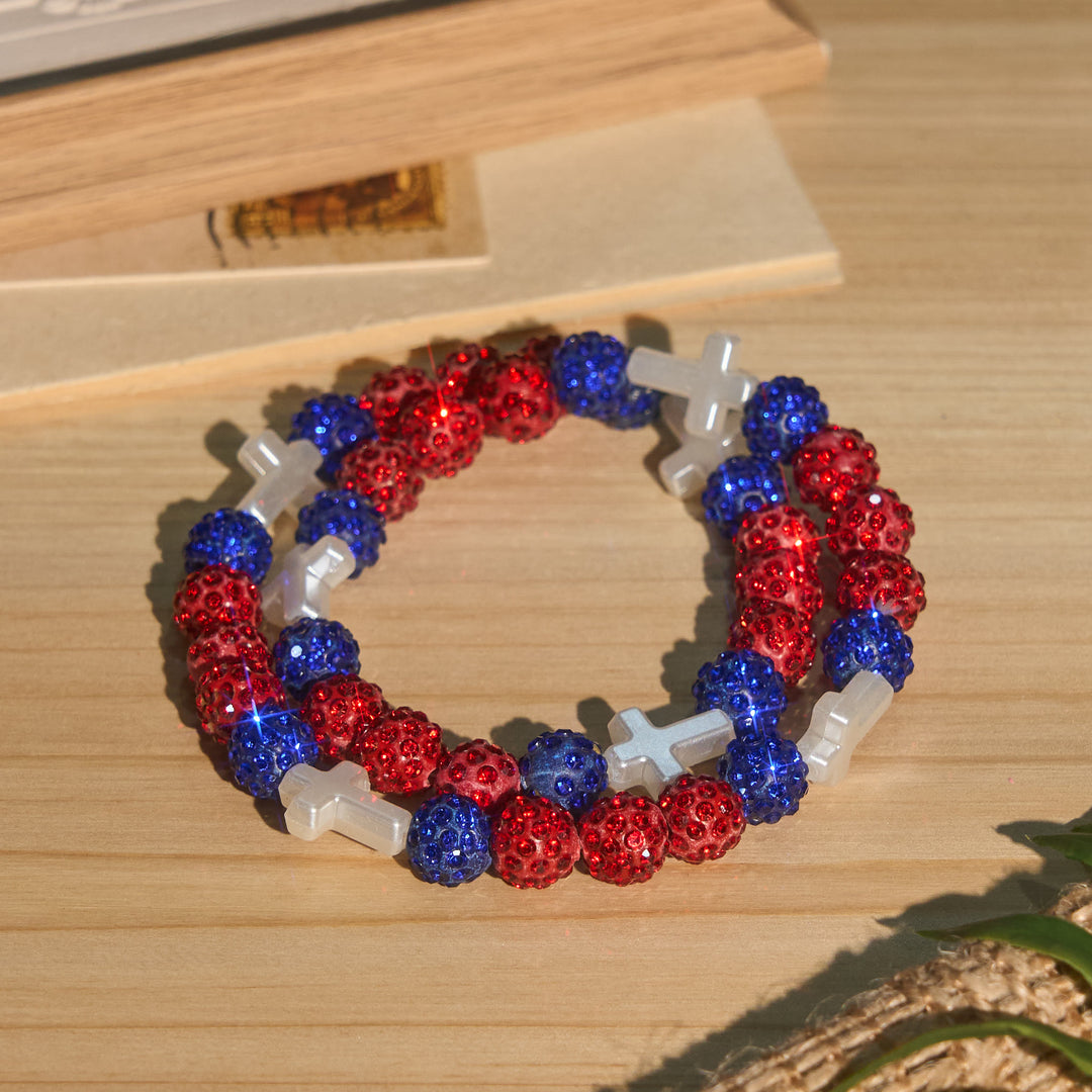 Christianartworkshop All-Day Wear Shimmer Crystal Cross Bracelet: Symbol of Steady Sacred Light - D - image 14