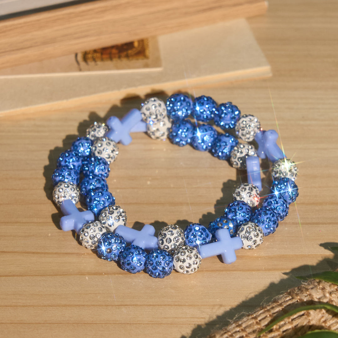 Christianartworkshop All-Day Wear Shimmer Crystal Cross Bracelet: Symbol of Steady Sacred Light - F - image 22
