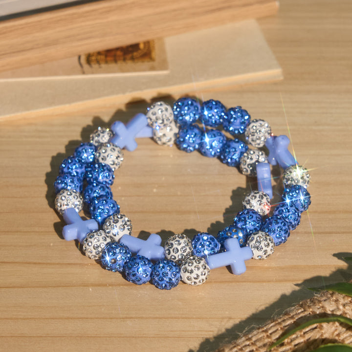 Christianartworkshop All-Day Wear Shimmer Crystal Cross Bracelet: Symbol of Steady Sacred Light - F - image 22