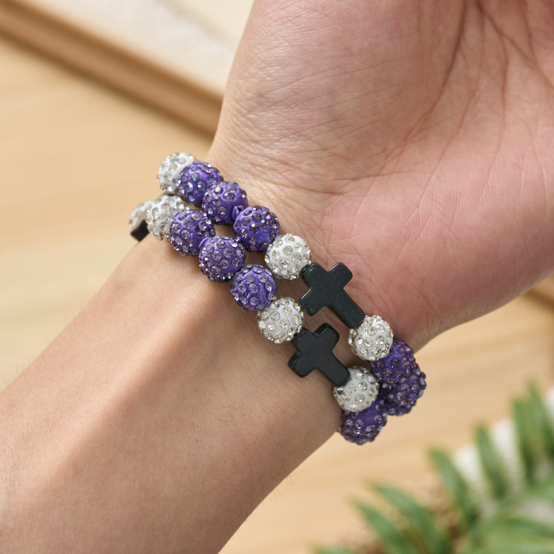 Christianartworkshop All-Day Wear Shimmer Crystal Cross Bracelet: Symbol of Steady Sacred Light - image 28