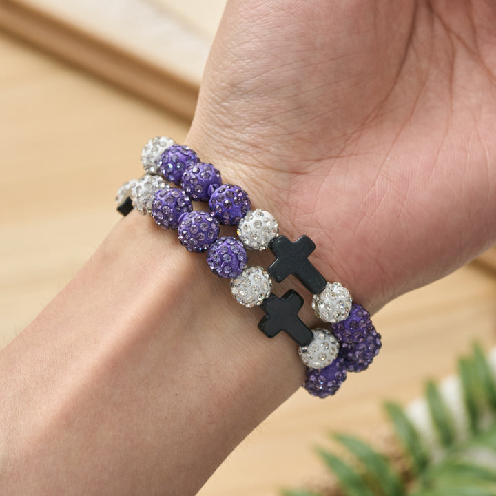 Christianartworkshop All-Day Wear Shimmer Crystal Cross Bracelet: Symbol of Steady Sacred Light - image 28