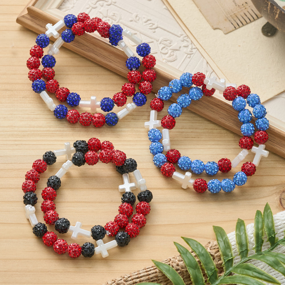 Christianartworkshop All-Day Wear Shimmer Crystal Cross Bracelet: Symbol of Steady Sacred Light - image 1