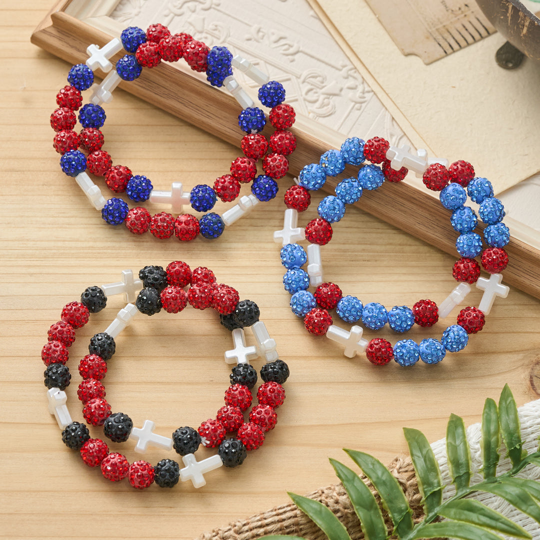 Christianartworkshop All-Day Wear Shimmer Crystal Cross Bracelet: Symbol of Steady Sacred Light - image 1