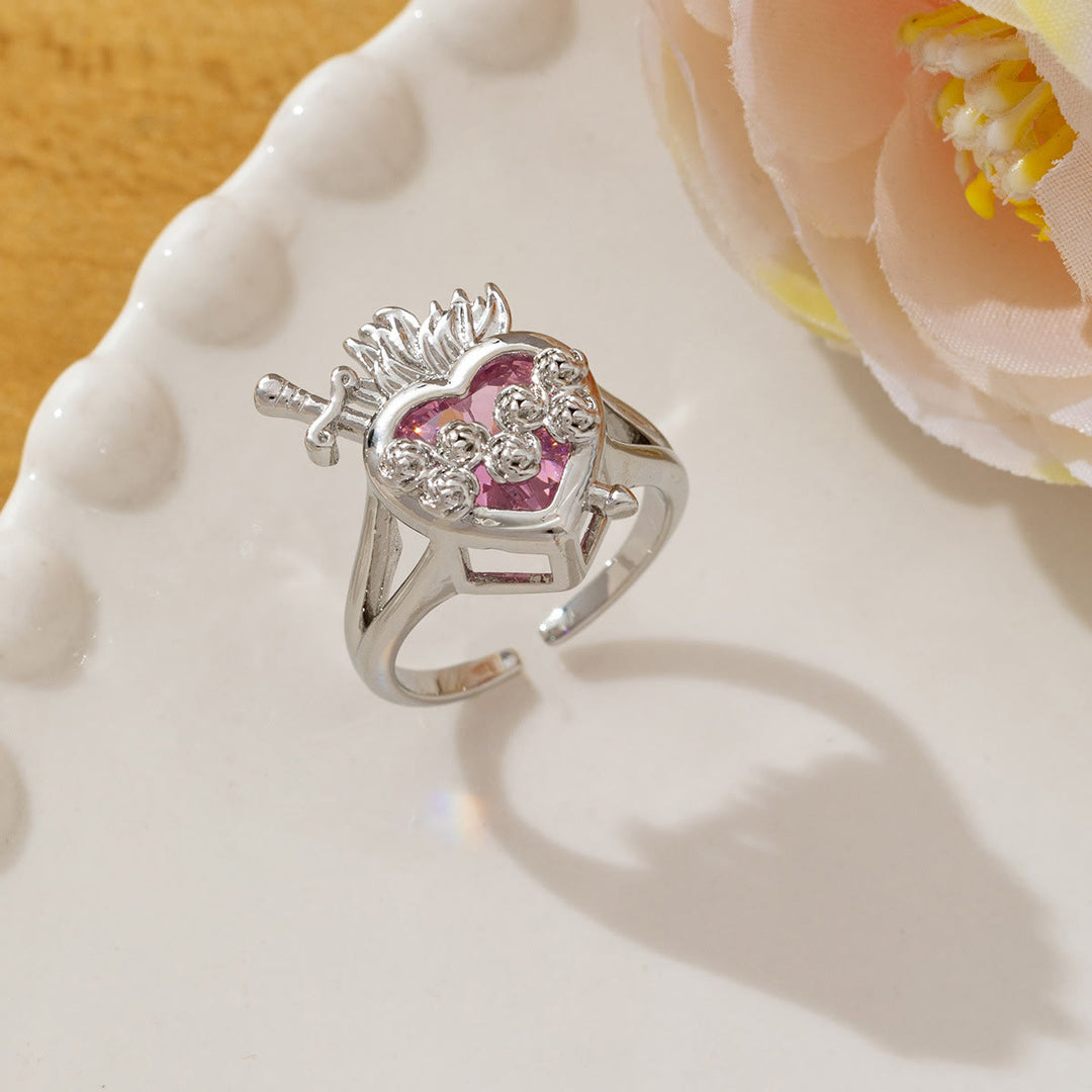Christianartworkshop Ornate Sacred Heart Adjustable Open Ring: Emblem of Boundless Heavenly Compassion - D - US 10 - image 4