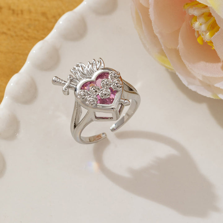 Christianartworkshop Ornate Sacred Heart Adjustable Open Ring: Emblem of Boundless Heavenly Compassion - D - US 10 - image 4