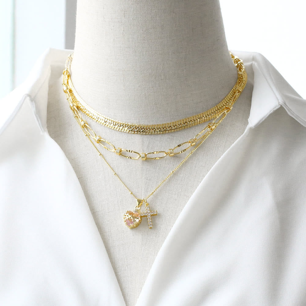 Christianartworkshop Dual Charm Sacred Heart & Pavé Cross Necklace: Emblem of Boundless Heavenly Compassion - image 3