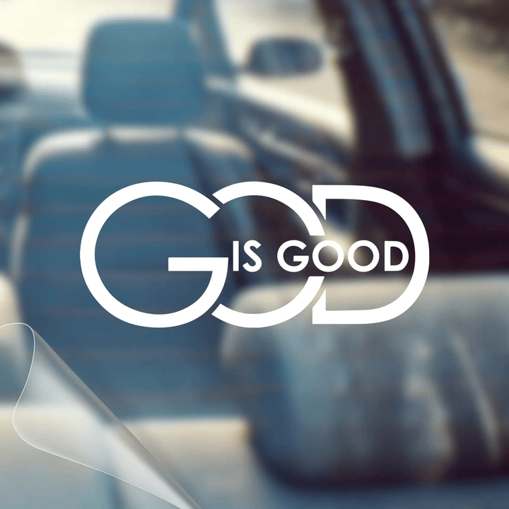 Christianartworkshop GOD IS GOOD Car Decal: Symbol of Faith and Blessing on the Road - White - 10pcs - image 0