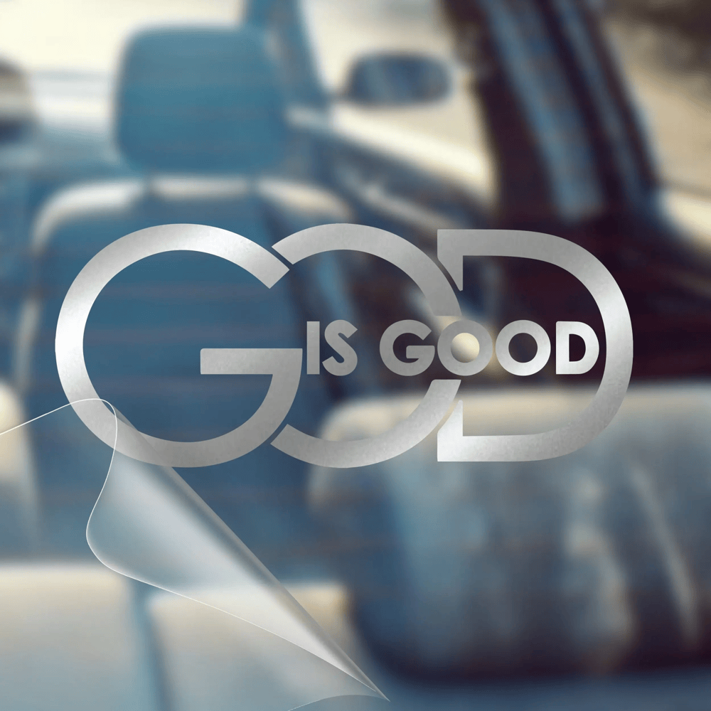 Christianartworkshop GOD IS GOOD Car Decal: Symbol of Faith and Blessing on the Road - Silver - 10pcs - image 7