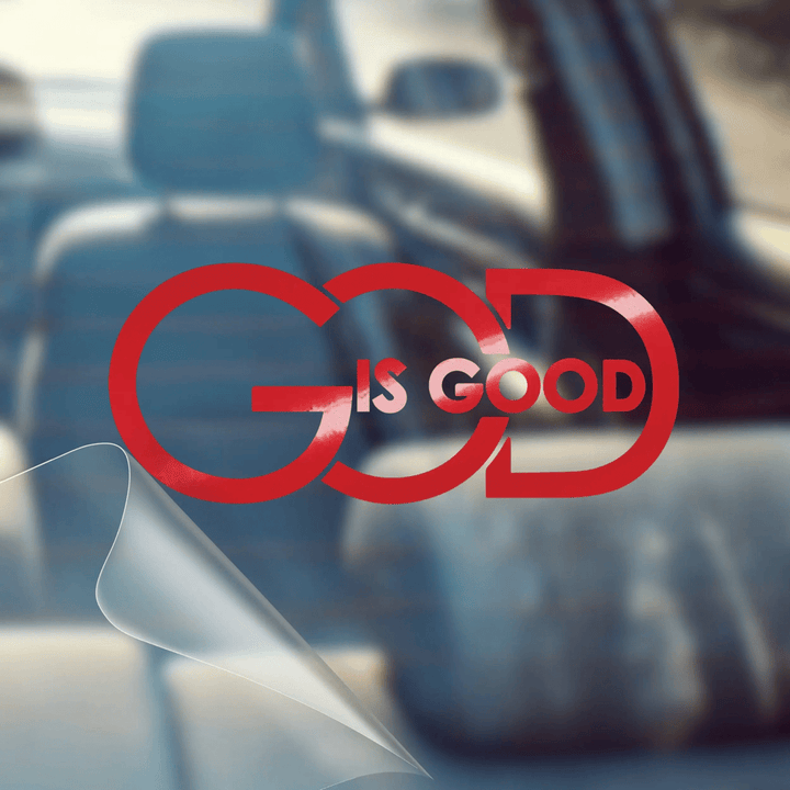 Christianartworkshop GOD IS GOOD Car Decal: Symbol of Faith and Blessing on the Road - Red - 10pcs - image 8