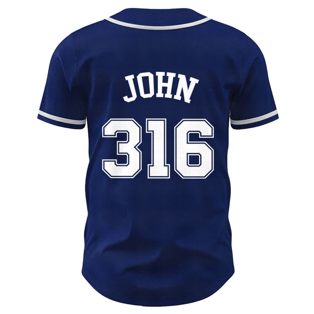 Christianartworkshop Sporty Team Jesus John 316 Inspirational Scripture Statement Unisex Baseball Jersey - image 2