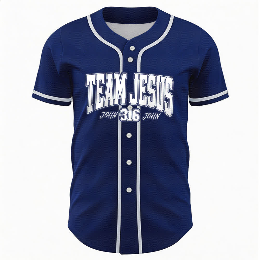 Christianartworkshop Sporty Team Jesus John 316 Inspirational Scripture Statement Unisex Baseball Jersey - image 1