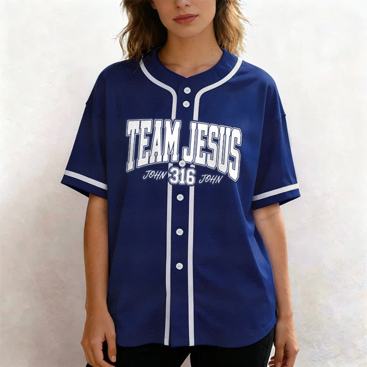Christianartworkshop Sporty Team Jesus John 316 Inspirational Scripture Statement Unisex Baseball Jersey - image 5