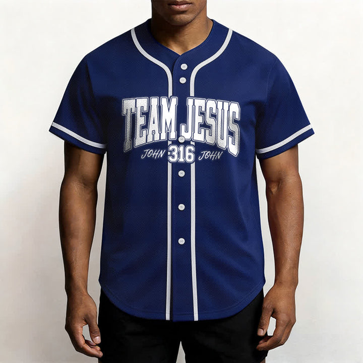Christianartworkshop Sporty Team Jesus John 316 Inspirational Scripture Statement Unisex Baseball Jersey - image 3