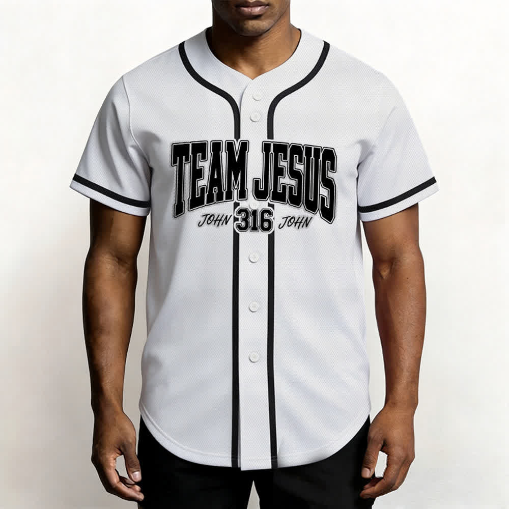 Christianartworkshop Sporty Team Jesus John 316 Inspirational Scripture Statement Unisex Baseball Jersey - image 10