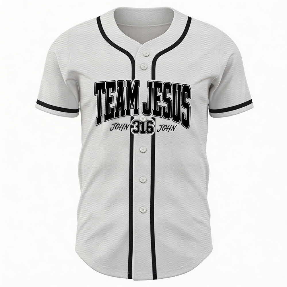 Christianartworkshop Sporty Team Jesus John 316 Inspirational Scripture Statement Unisex Baseball Jersey - image 8