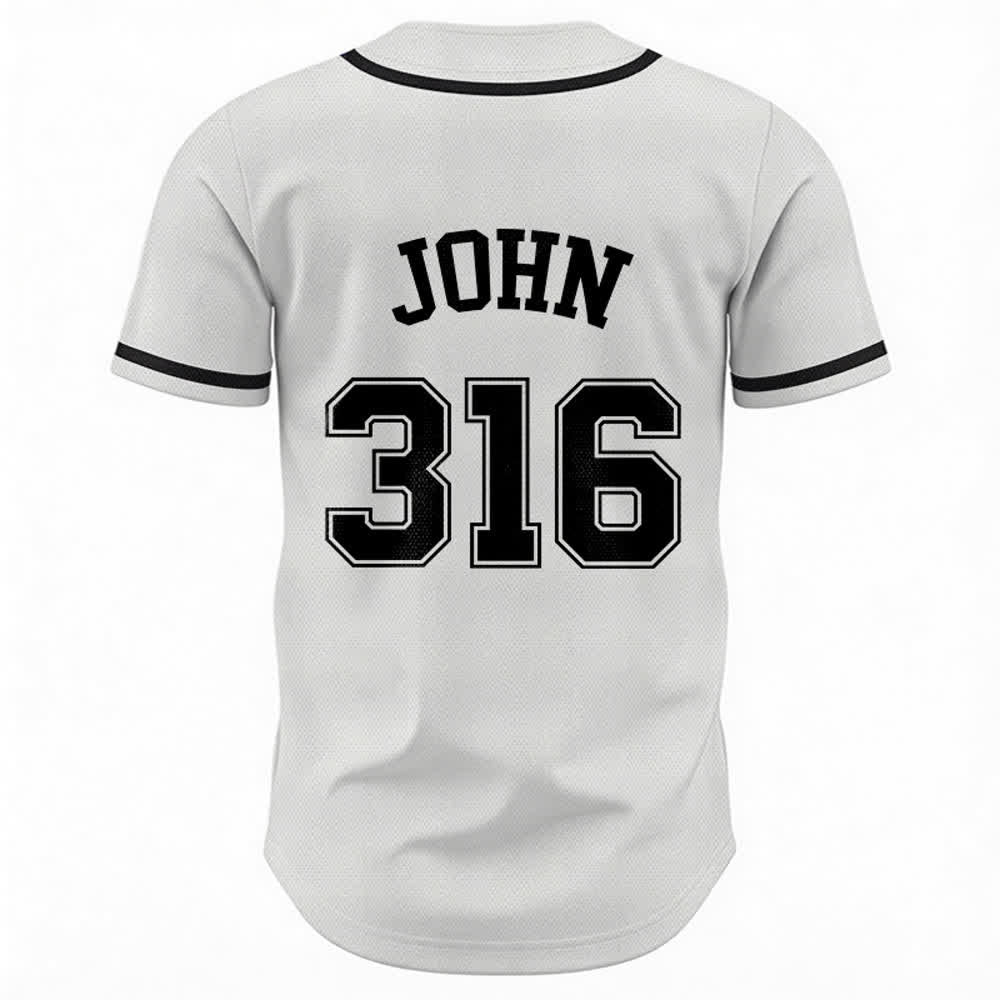 Christianartworkshop Sporty Team Jesus John 316 Inspirational Scripture Statement Unisex Baseball Jersey - image 9