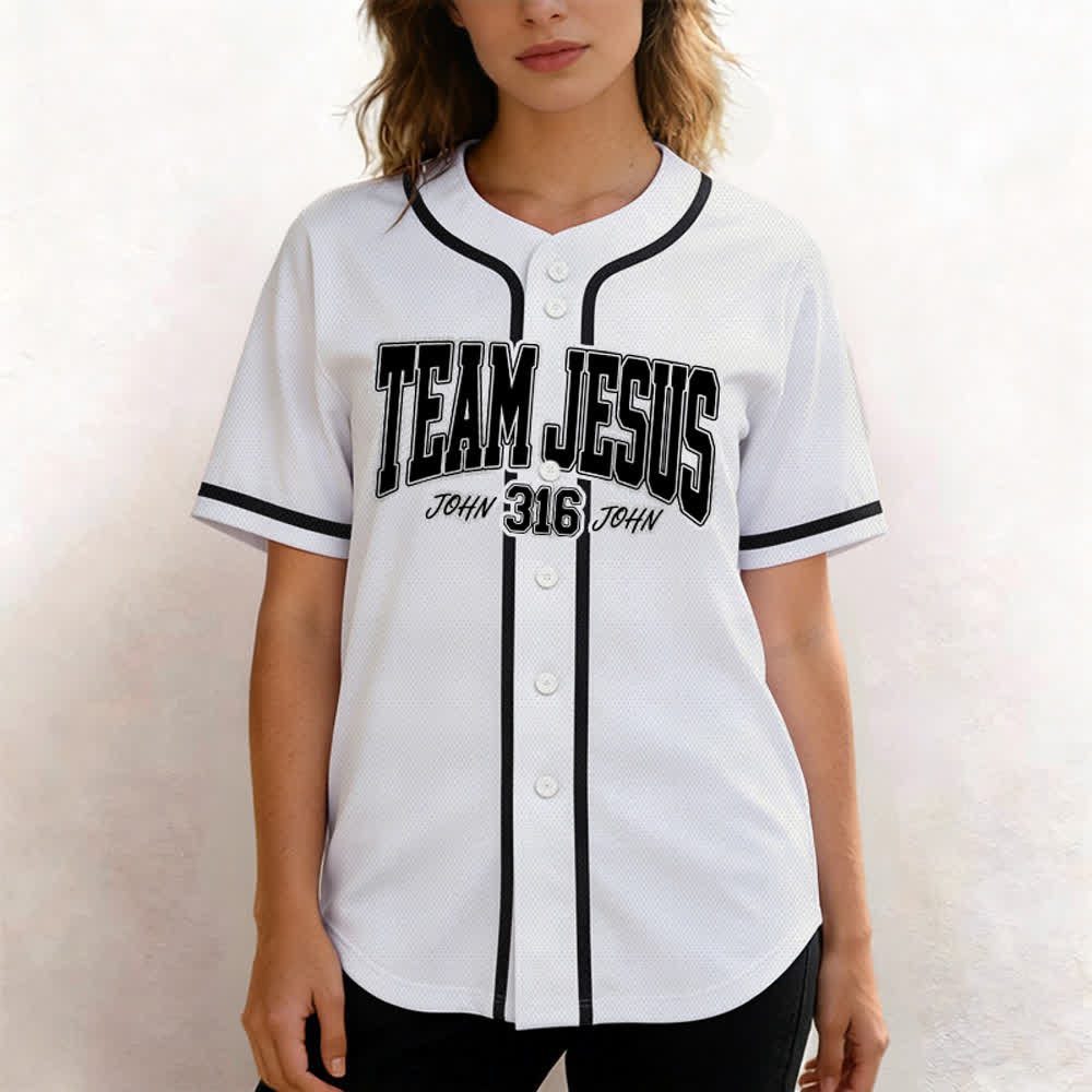 Christianartworkshop Sporty Team Jesus John 316 Inspirational Scripture Statement Unisex Baseball Jersey - image 12