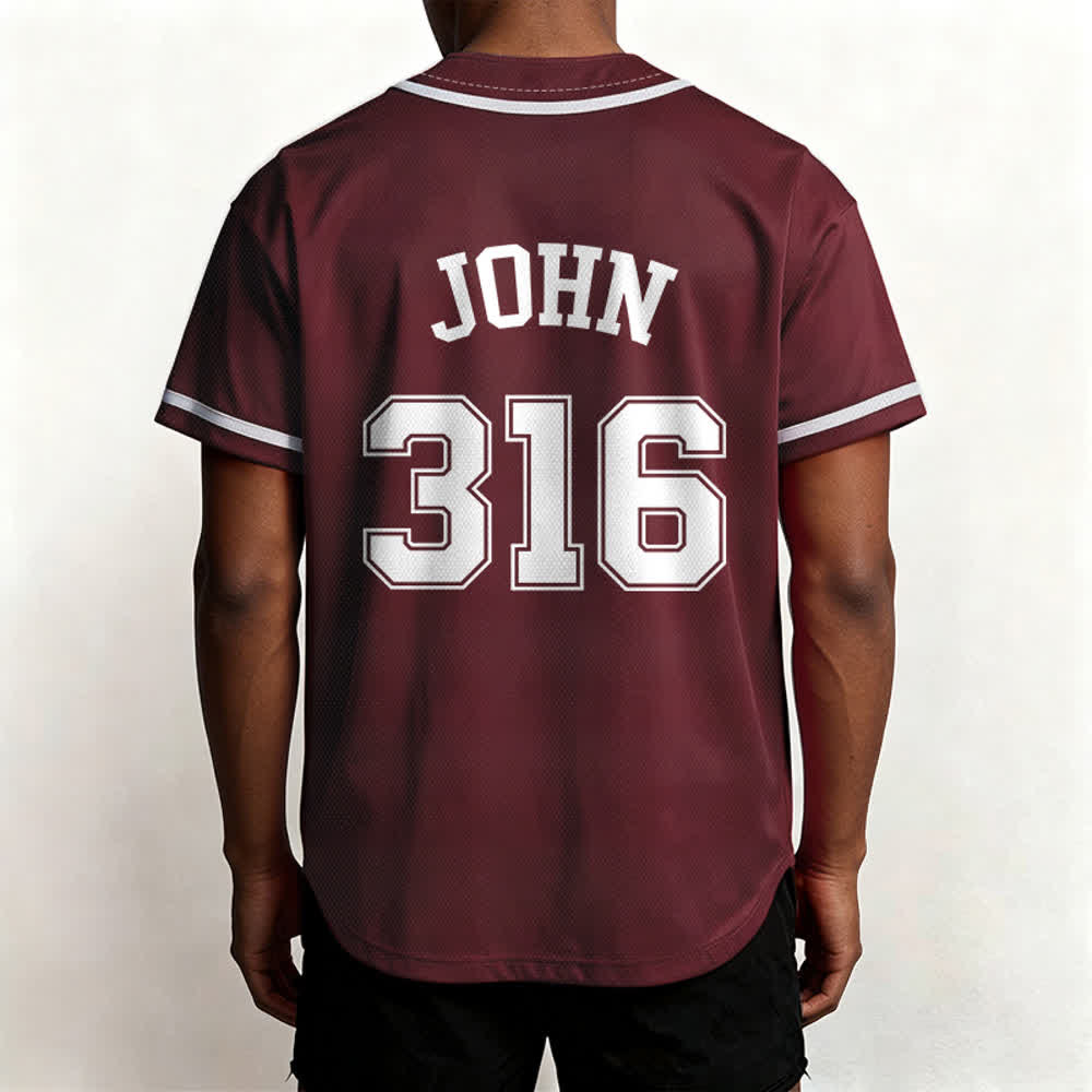 Christianartworkshop Sporty Team Jesus John 316 Inspirational Scripture Statement Unisex Baseball Jersey - image 25