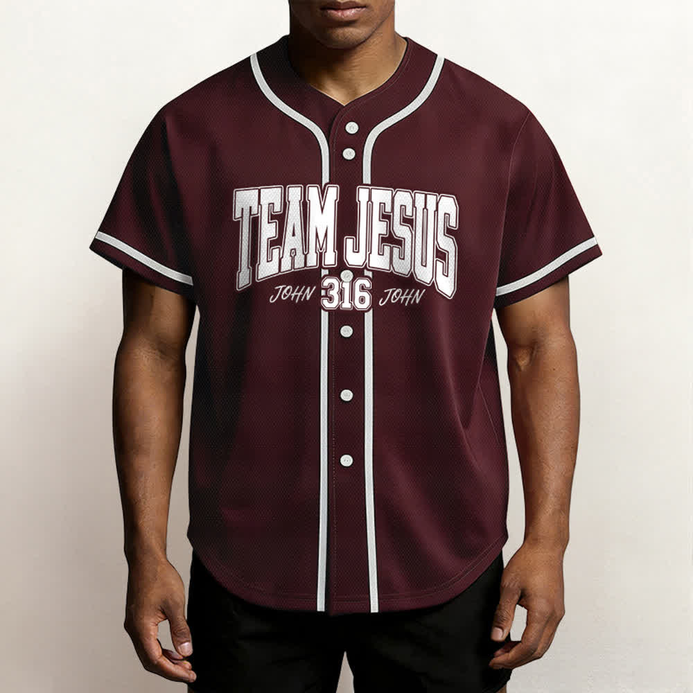 Christianartworkshop Sporty Team Jesus John 316 Inspirational Scripture Statement Unisex Baseball Jersey - image 24