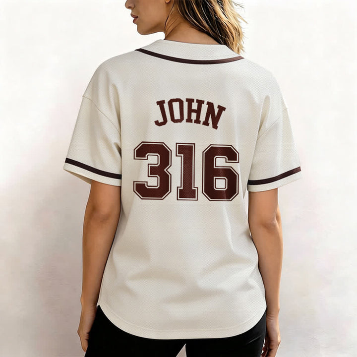 Christianartworkshop Sporty Team Jesus John 316 Inspirational Scripture Statement Unisex Baseball Jersey - image 34