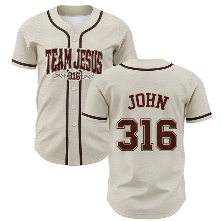 Christianartworkshop Sporty Team Jesus John 316 Inspirational Scripture Statement Unisex Baseball Jersey - Apricot - 5XL - image 28