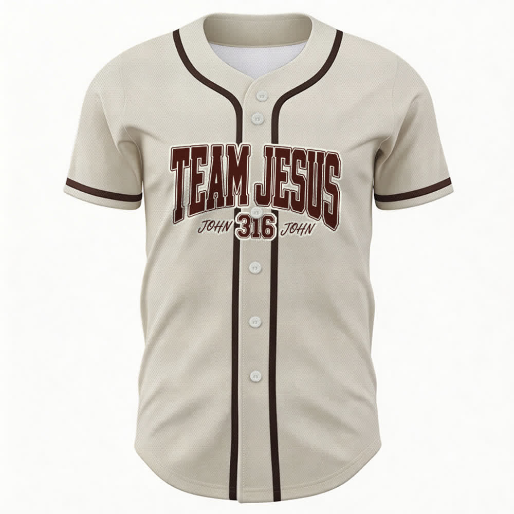 Christianartworkshop Sporty Team Jesus John 316 Inspirational Scripture Statement Unisex Baseball Jersey - image 29