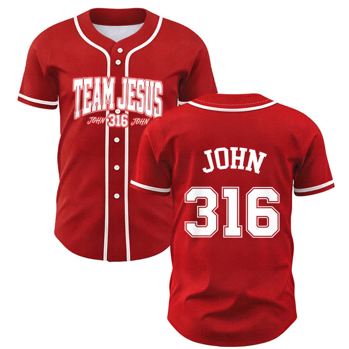 Christianartworkshop Sporty Team Jesus John 316 Inspirational Scripture Statement Unisex Baseball Jersey - Red - 5XL - image 49