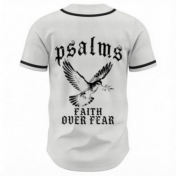 Christianartworkshop Peace Dove & Faith Slogan Religious Psalm 23 Athletic Design Unisex Baseball Jersey - image 9