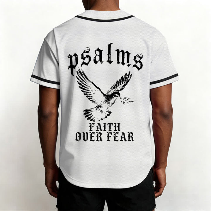 Christianartworkshop Peace Dove & Faith Slogan Religious Psalm 23 Athletic Design Unisex Baseball Jersey - image 11