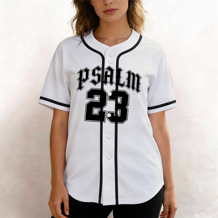 Christianartworkshop Peace Dove & Faith Slogan Religious Psalm 23 Athletic Design Unisex Baseball Jersey - image 12