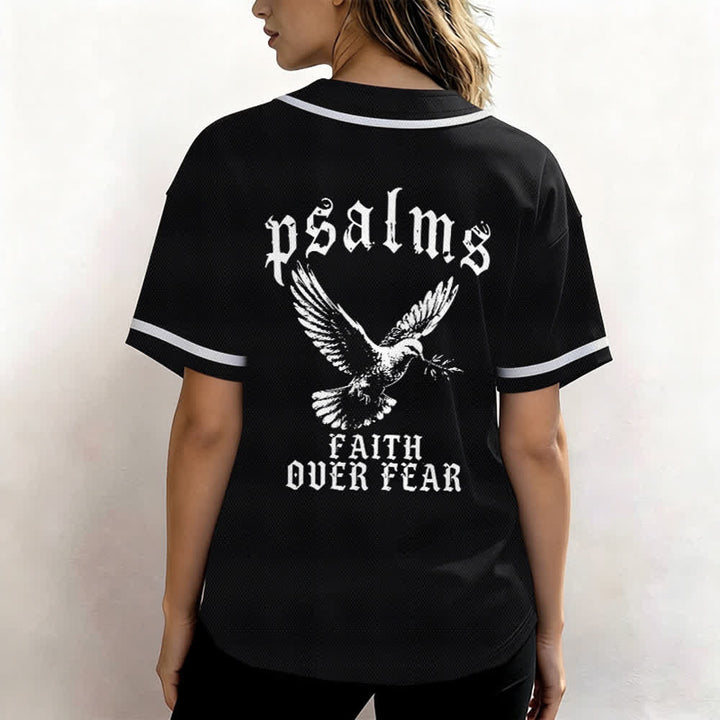 Christianartworkshop Peace Dove & Faith Slogan Religious Psalm 23 Athletic Design Unisex Baseball Jersey - image 6