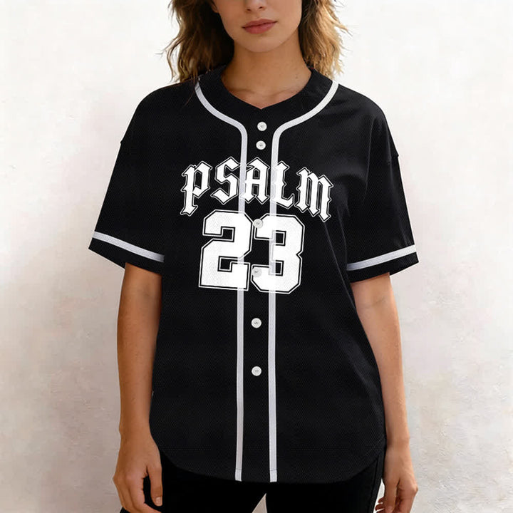 Christianartworkshop Peace Dove & Faith Slogan Religious Psalm 23 Athletic Design Unisex Baseball Jersey - image 5