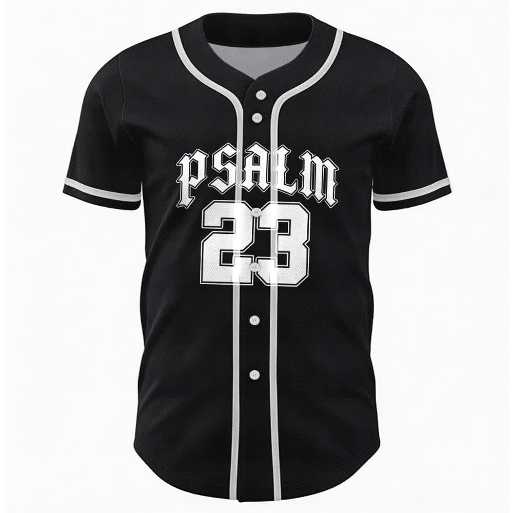 Christianartworkshop Peace Dove & Faith Slogan Religious Psalm 23 Athletic Design Unisex Baseball Jersey - image 1